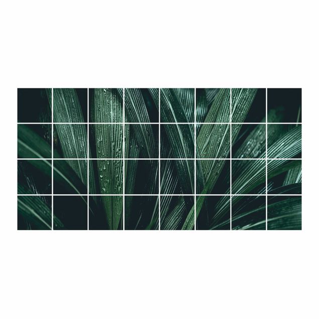 Fliesenaufkleber Grüne Palmenblätter