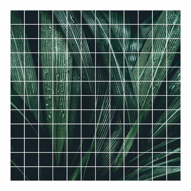 Fliesenbild - Grüne Palmenblätter