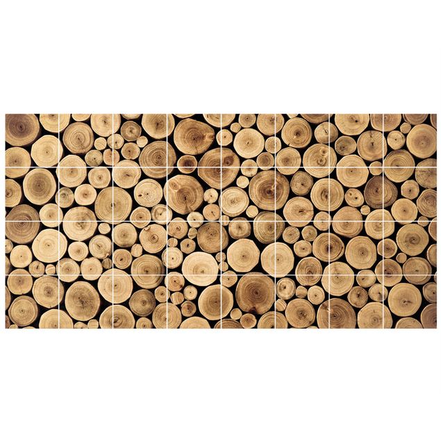 Fliesenfolie Holzoptik Homey Firewood