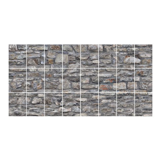 selbstklebende Fliesen Naturstein Tapete Alte Steinmauer