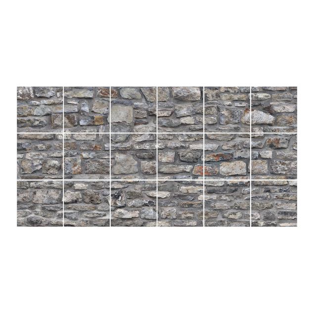 Fliesenbild - Naturstein Tapete Alte Steinmauer