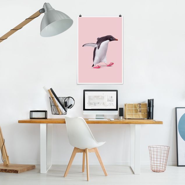 Wandbilder Kunstdrucke Flip-Flop Pinguin