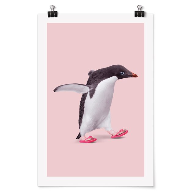 Wandbilder Rosa Flip-Flop Pinguin