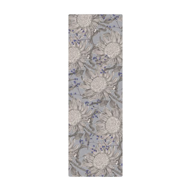 Teppich Esszimmer Florale Eleganz Blaubeeren
