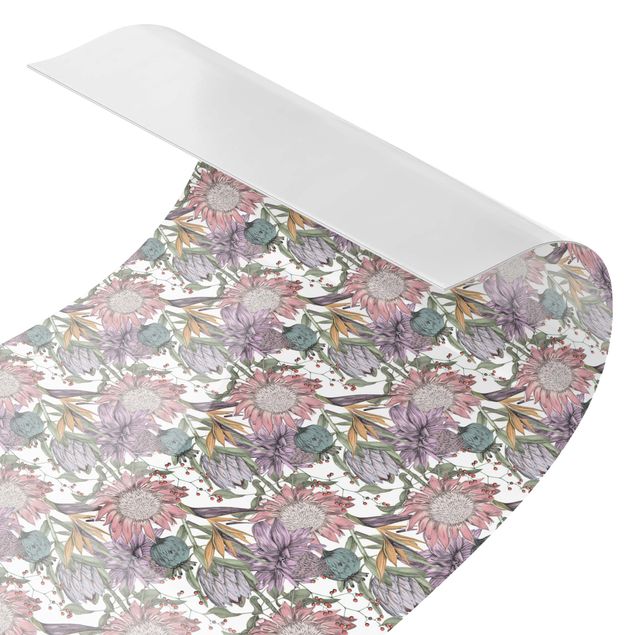 Küchenrückwand - Florale Eleganz in Pastell XXL