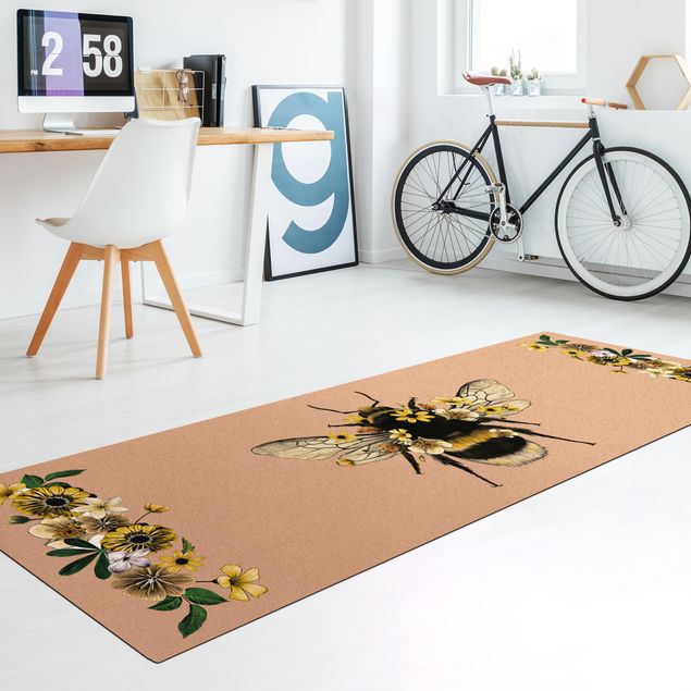 Moderner Teppich Florale Hummel