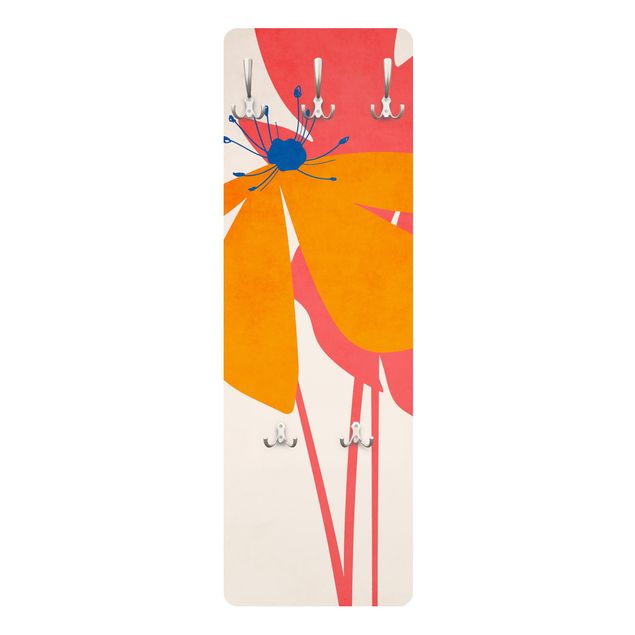 Kubistika Kunstdrucke Florale Schönheit Rosa und Orange