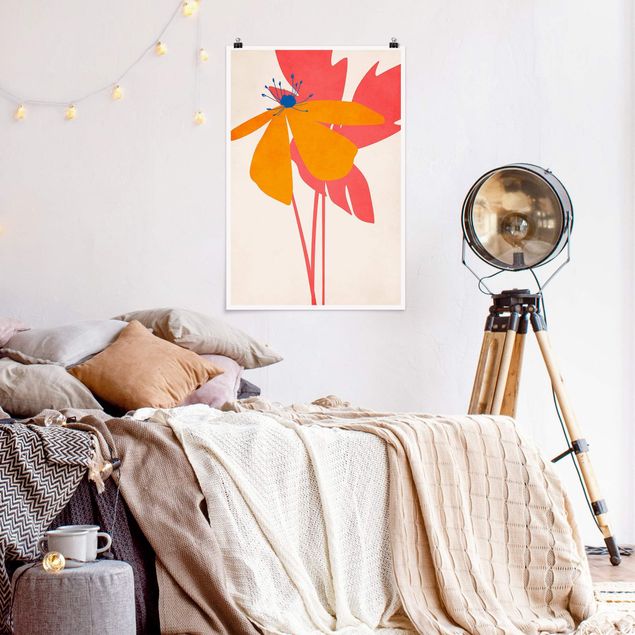 Wandbilder Floral Florale Schönheit Rosa und Orange