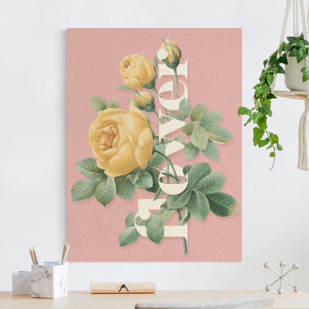 Rosen Bilder auf Leinwand Florale Typografie - Flower