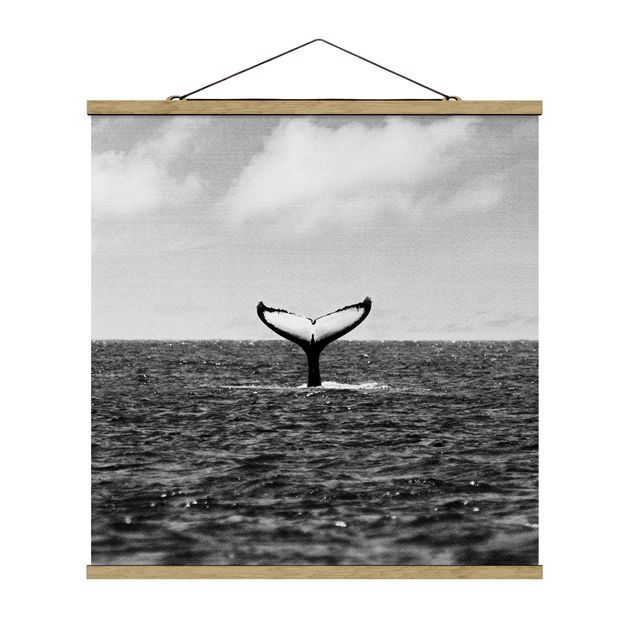 Poster schwarz-weiß Fotografie Fluke im Ozean