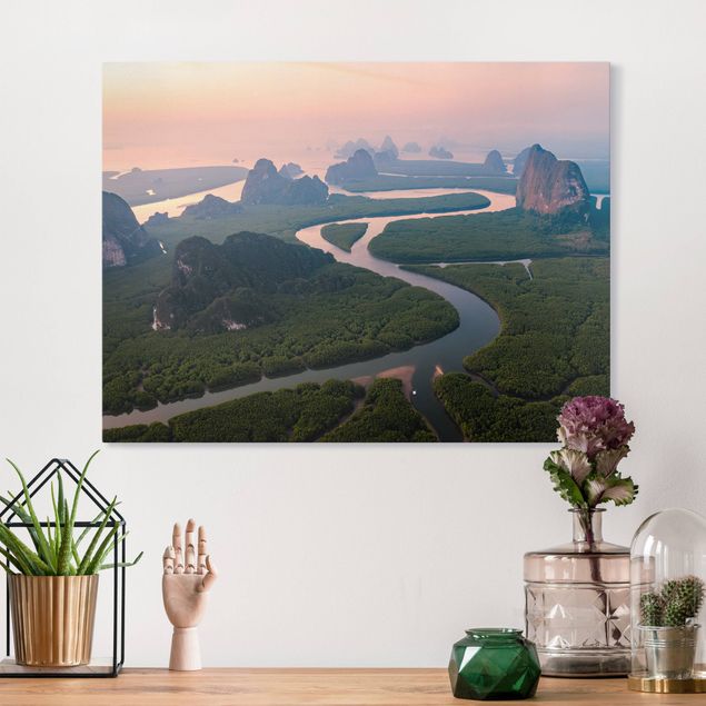 Wandbilder Landschaften Flusslandschaft in Thailand
