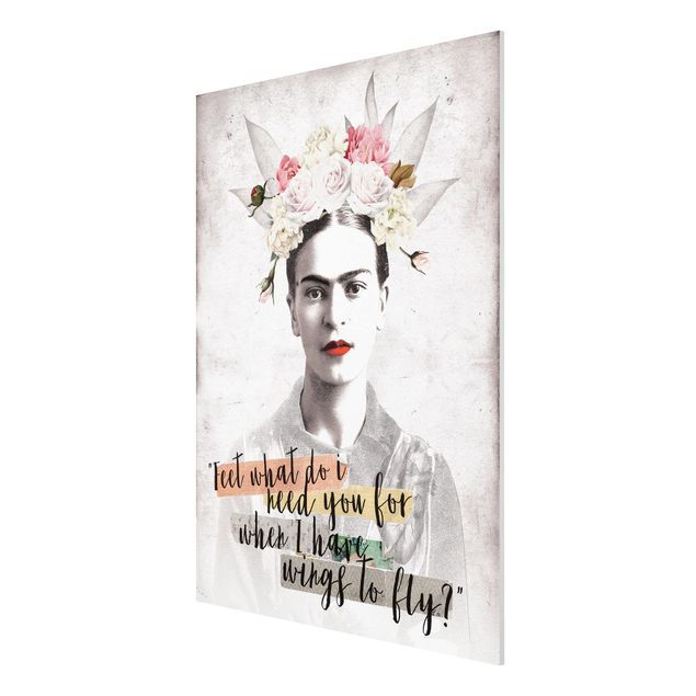 Wandbilder Portrait Frida Kahlo - Quote
