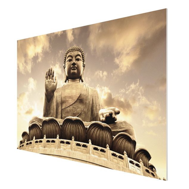 Wandbilder Retro Großer Buddha Sepia