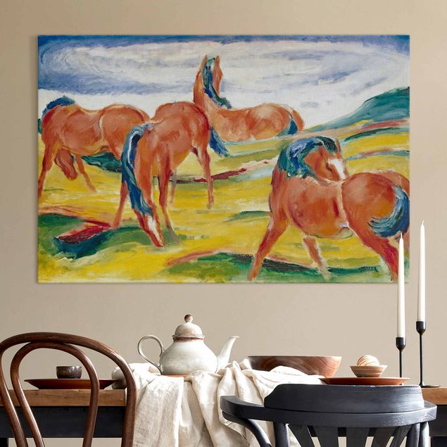 Wandbilder Pferde Franz Marc - Weidende Pferde
