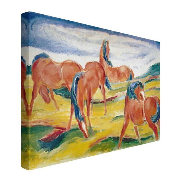 Wandbilder Modern Franz Marc - Weidende Pferde