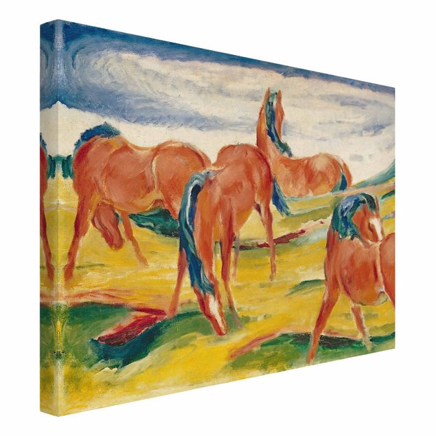 Kunstdrucke auf Leinwand Franz Marc - Weidende Pferde