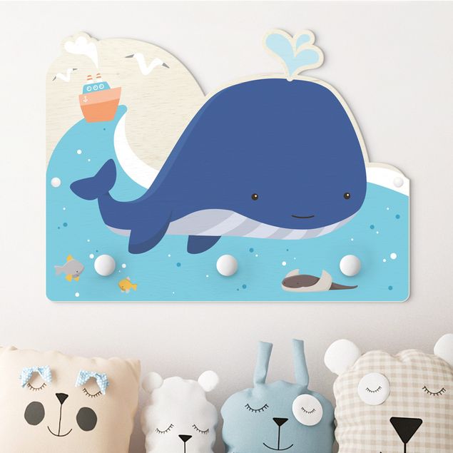 Kinderzimmer Deko Freundlicher Wal im Meer