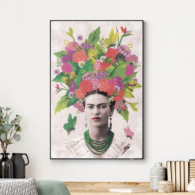 Wandbilder Floral Frida Kahlo - Blumenportrait