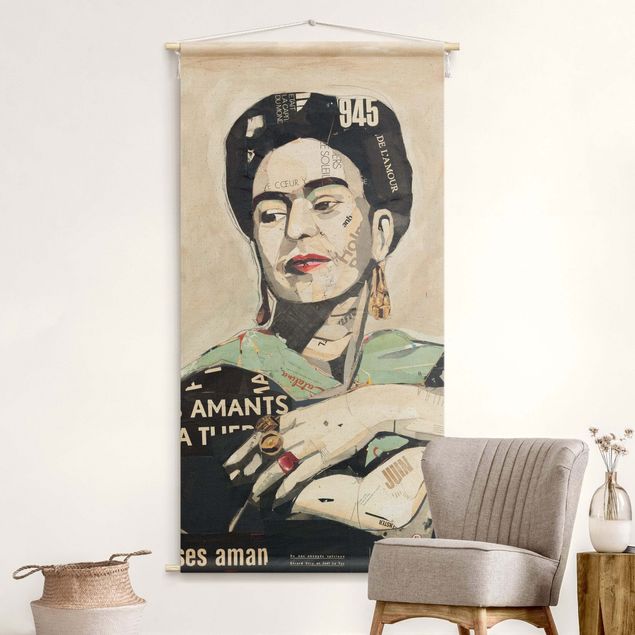 Wandbehang Stoffbild Frida Kahlo - Collage No.4