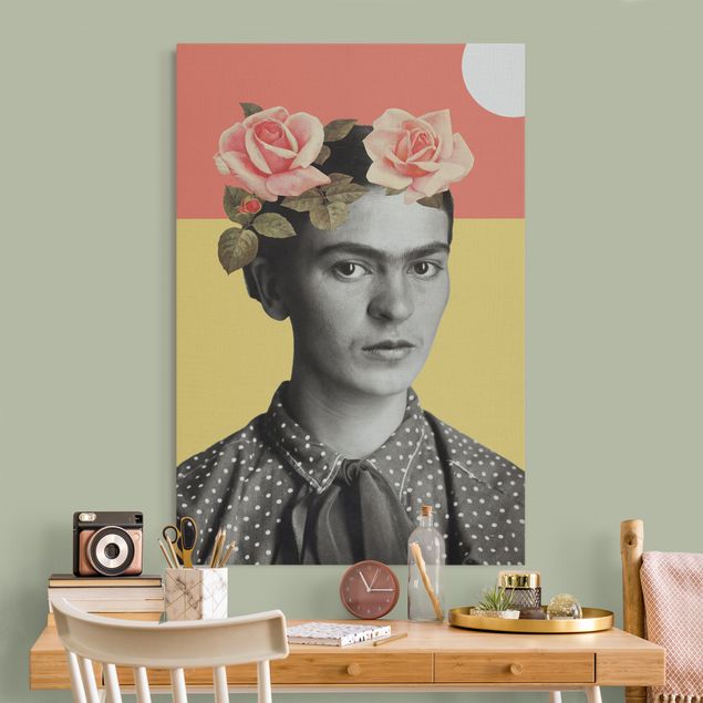 Wandbilder Portrait Frida Kahlo - Sonnenuntergang Collage