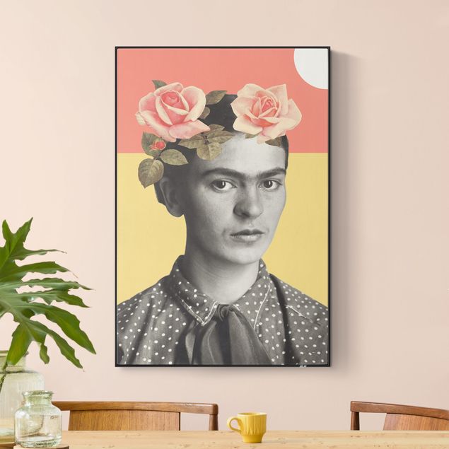 Wandbilder Retro Frida Kahlo - Sonnenuntergang Collage