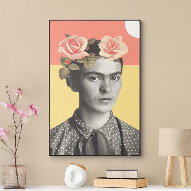 Wandbilder Retro Frida Kahlo - Sonnenuntergang Collage