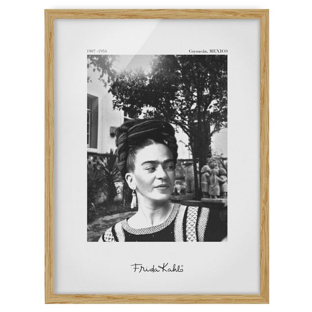 Kunstdrucke mit Rahmen Frida Kahlo Foto Portrait im Garten