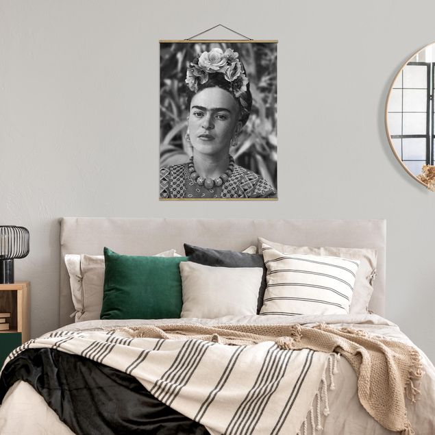Wandbilder Portrait Frida Kahlo Foto Portrait mit Blumenkrone