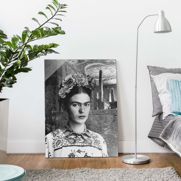 Wandbilder Portrait Frida Kahlo Foto Portrait vor Kakteen