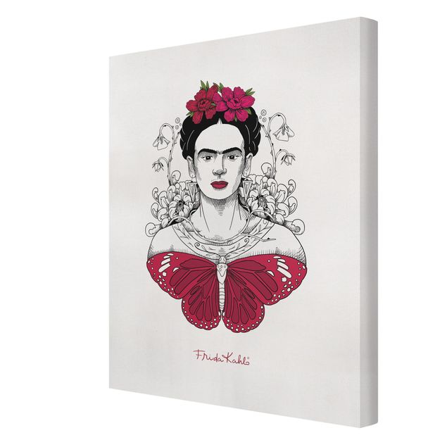 Frida Kahlo Bilder Frida Kahlo Portrait mit Blüten und Schmetterling