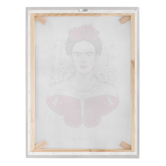 Bilder Frida Kahlo Portrait mit Blüten und Schmetterling