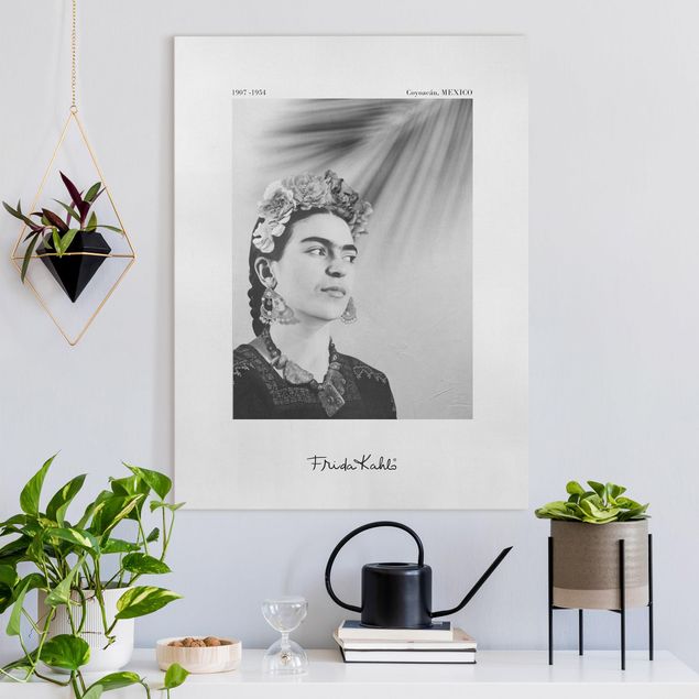 Kunstdruck Leinwand Frida Kahlo Portrait mit Schmuck