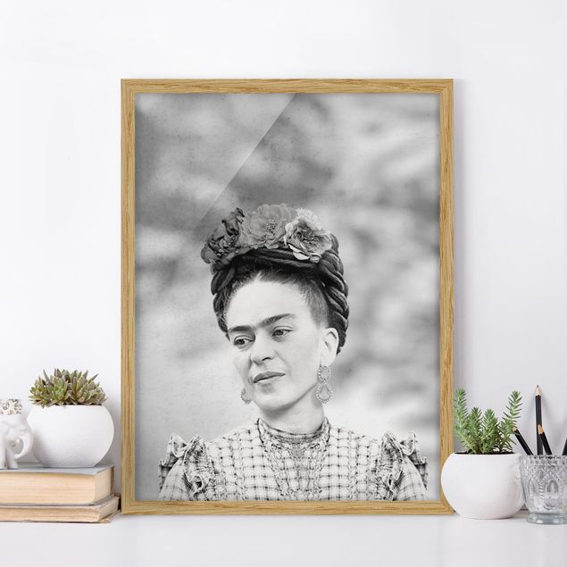 schwarz-weiß Bilder gerahmt Frida Kahlo Portrait