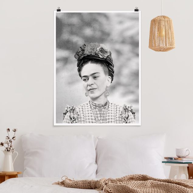 schwarz-weiß Poster Frida Kahlo Portrait