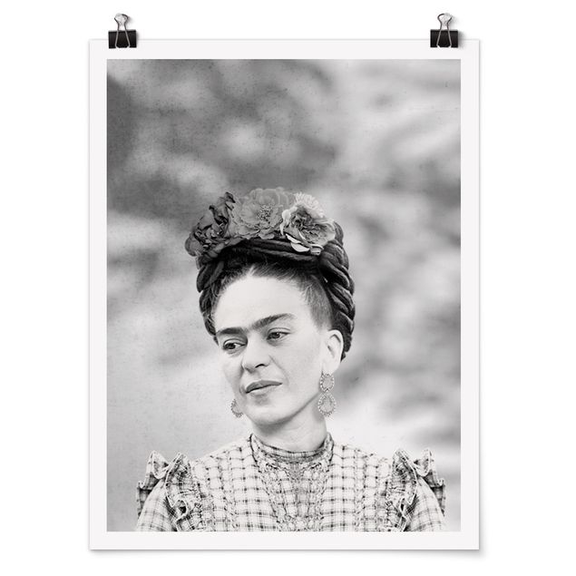 Wandbilder Schwarz-Weiß Frida Kahlo Portrait