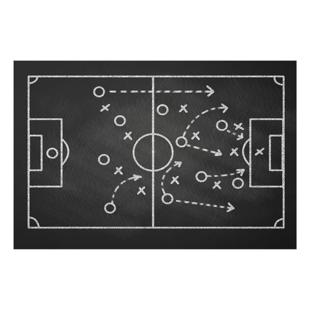 Wandbilder Modern Fußballstrategie auf Tafel