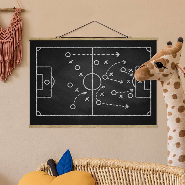 Wandbilder Fußball Fußballstrategie auf Tafel