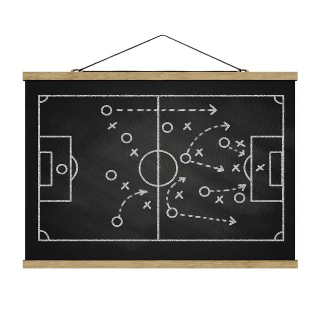 Wandbilder Sprüche Fußballstrategie auf Tafel