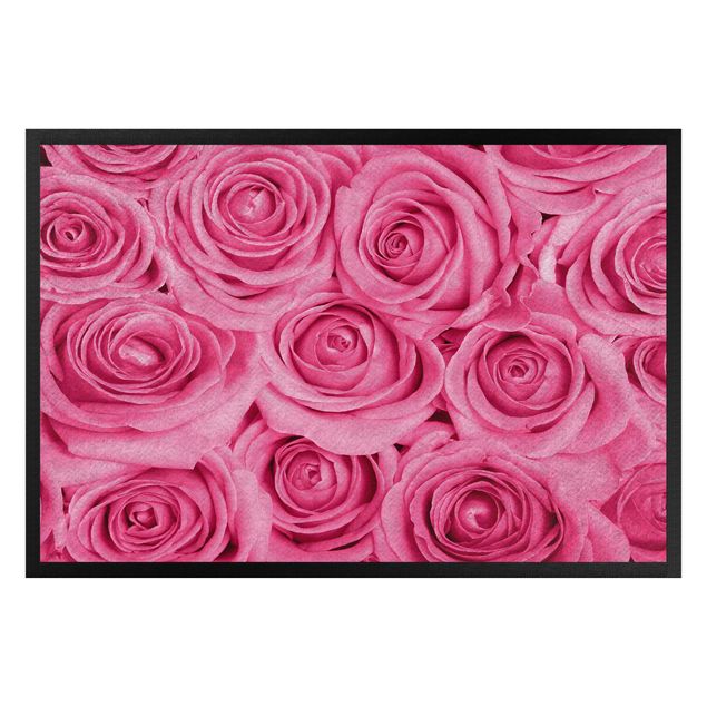 Moderne Teppiche Bed of pink roses