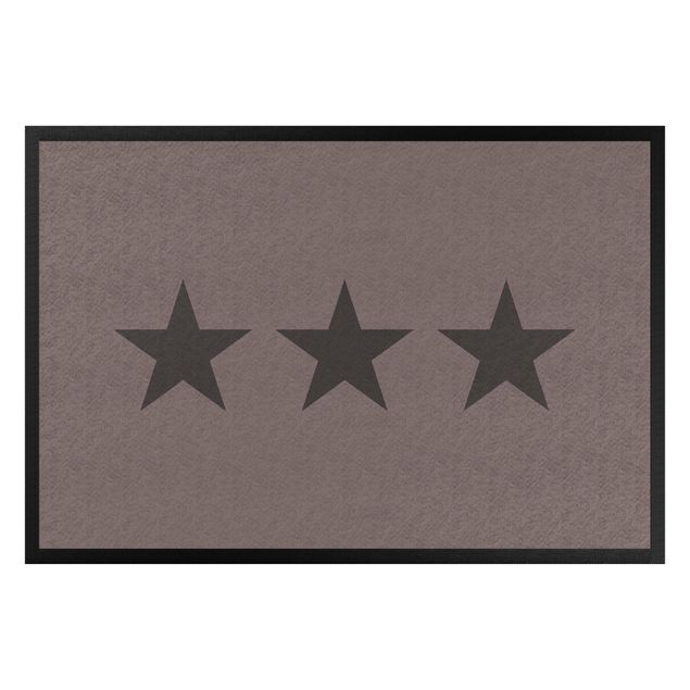 Moderner Teppich Drei Sterne graubraun