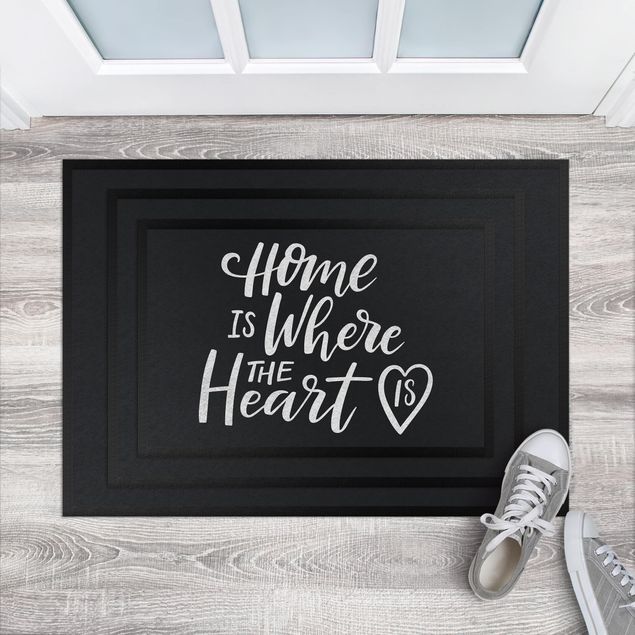 Fußmatte Spruch Home is where the heart is