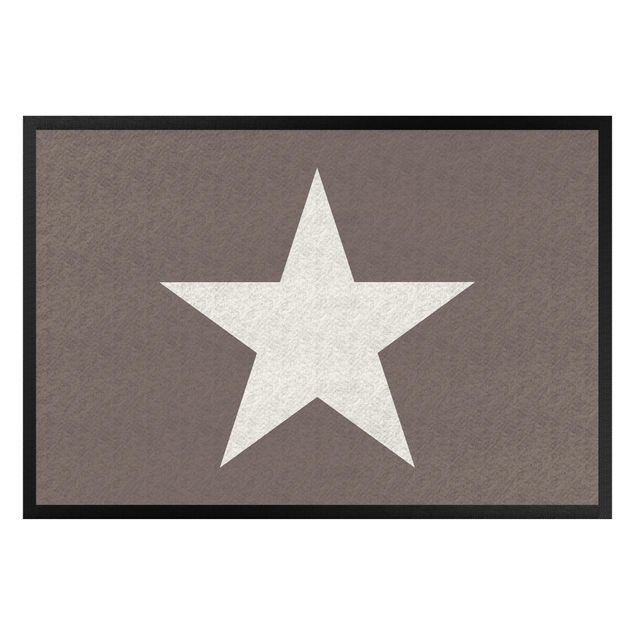 Teppich modern Stern in graubraun weiß