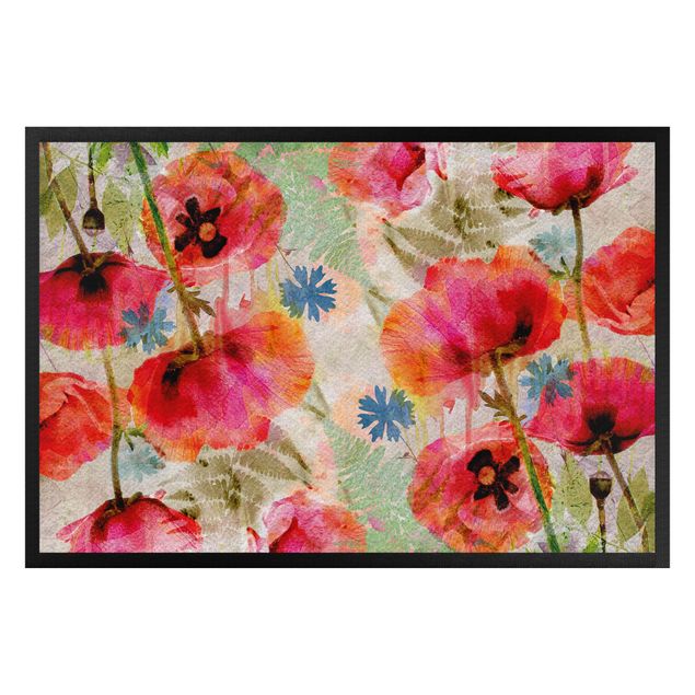 Teppich modern Watercolor Poppies