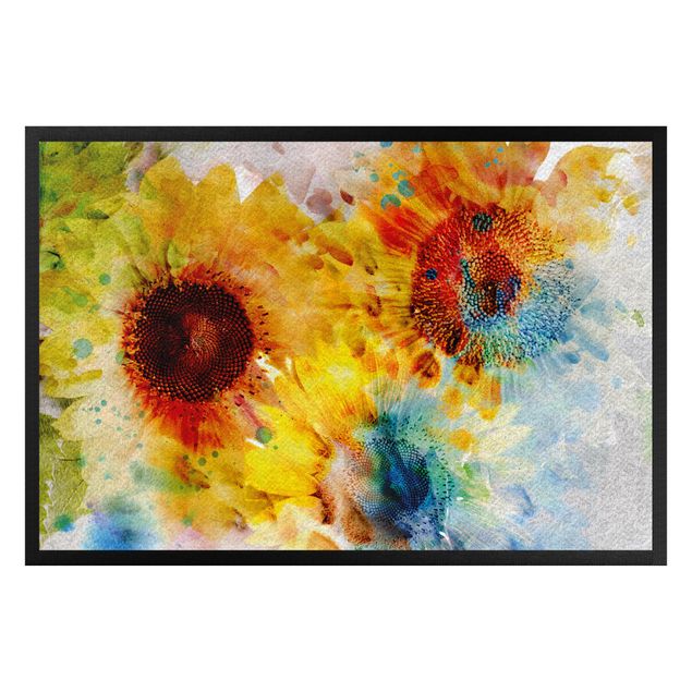 Moderne Teppiche Watercolor Sunflower