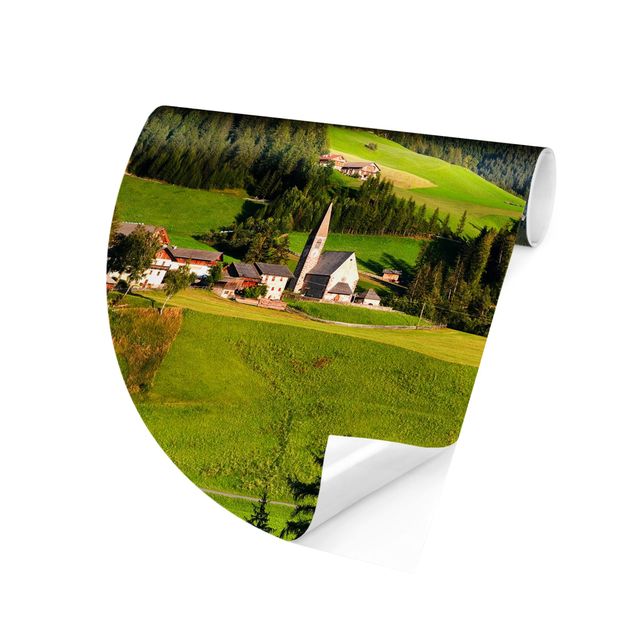 Fototapete Wald Geislerspitzen in Südtirol