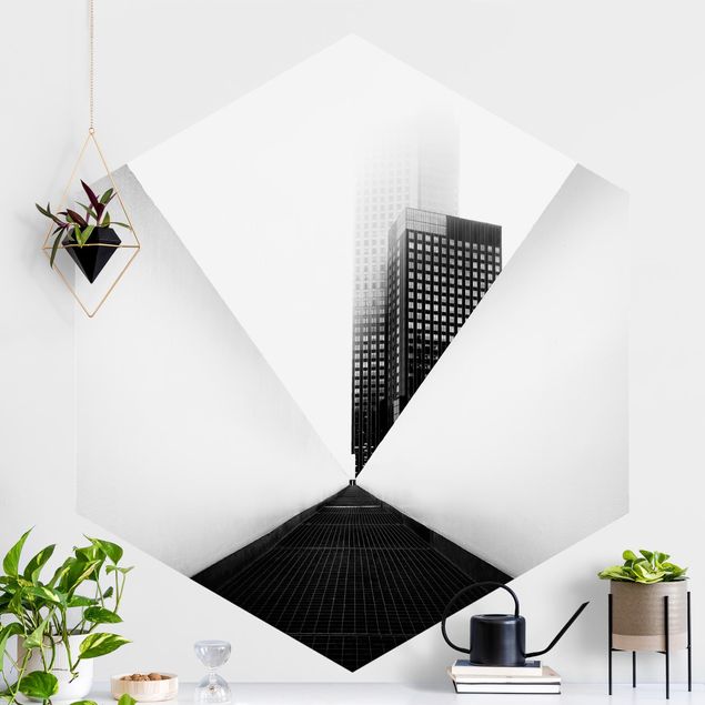 Küche Dekoration Geometrische Architekturstudie Schwarz-Weiß