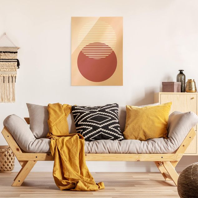Wandbilder Modern Geometrische Formen - Kreise Rosa