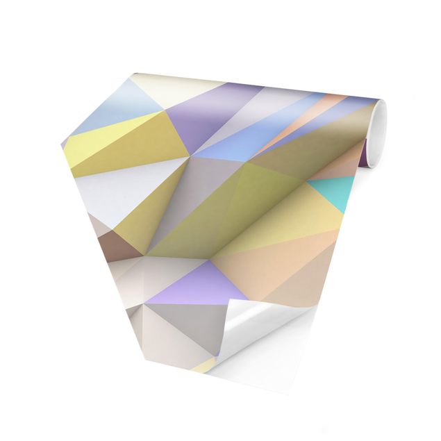 moderne Fototapete Geometrische Pastell Dreiecke in 3D
