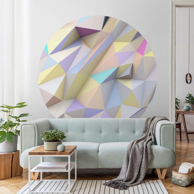 Wanddeko Küche Geometrische Pastell Dreiecke in 3D