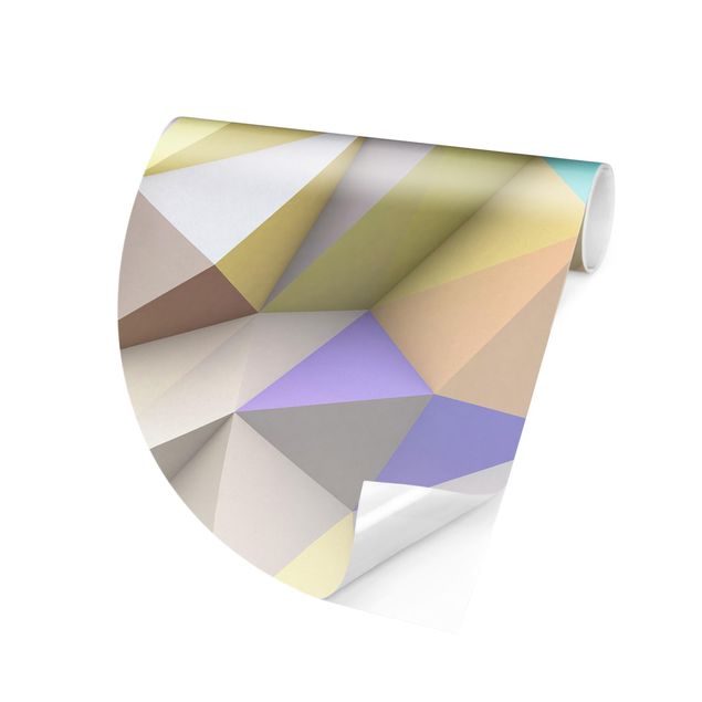Fototapete 3D Geometrische Pastell Dreiecke in 3D
